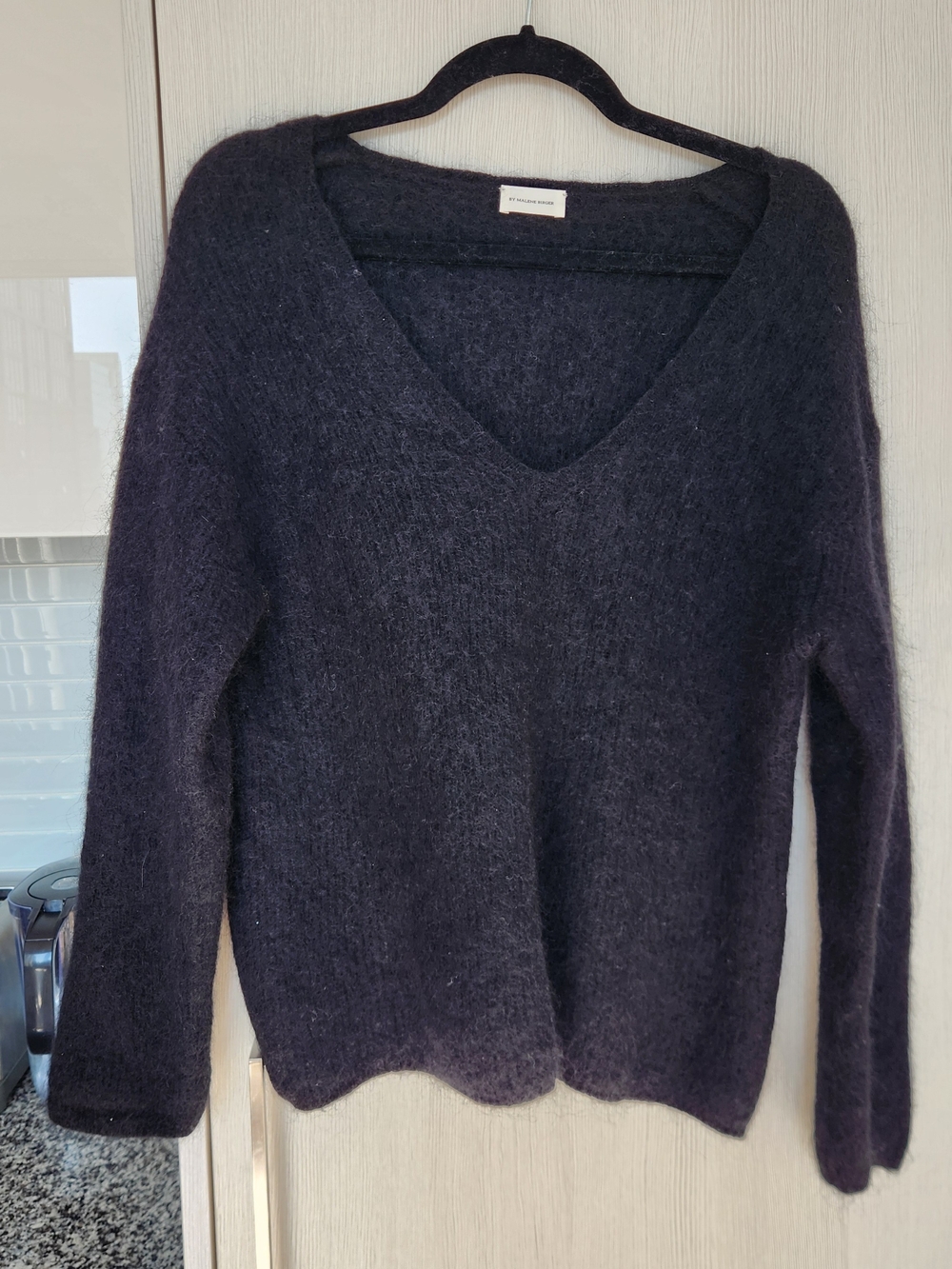 By Malene Birger Women's V-Neck Mohair Sweater in Charcoal